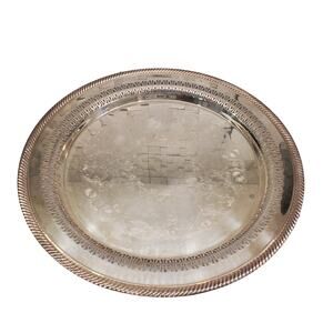 Silver Plated Platter WM Rogers 170 Silver Platter Antique Silver Plate 12 Inch